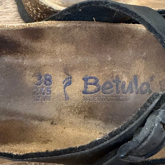 Betula by Birkenstock sandals size 38 black cork footbed Mayari like style - Picture 7 of 7